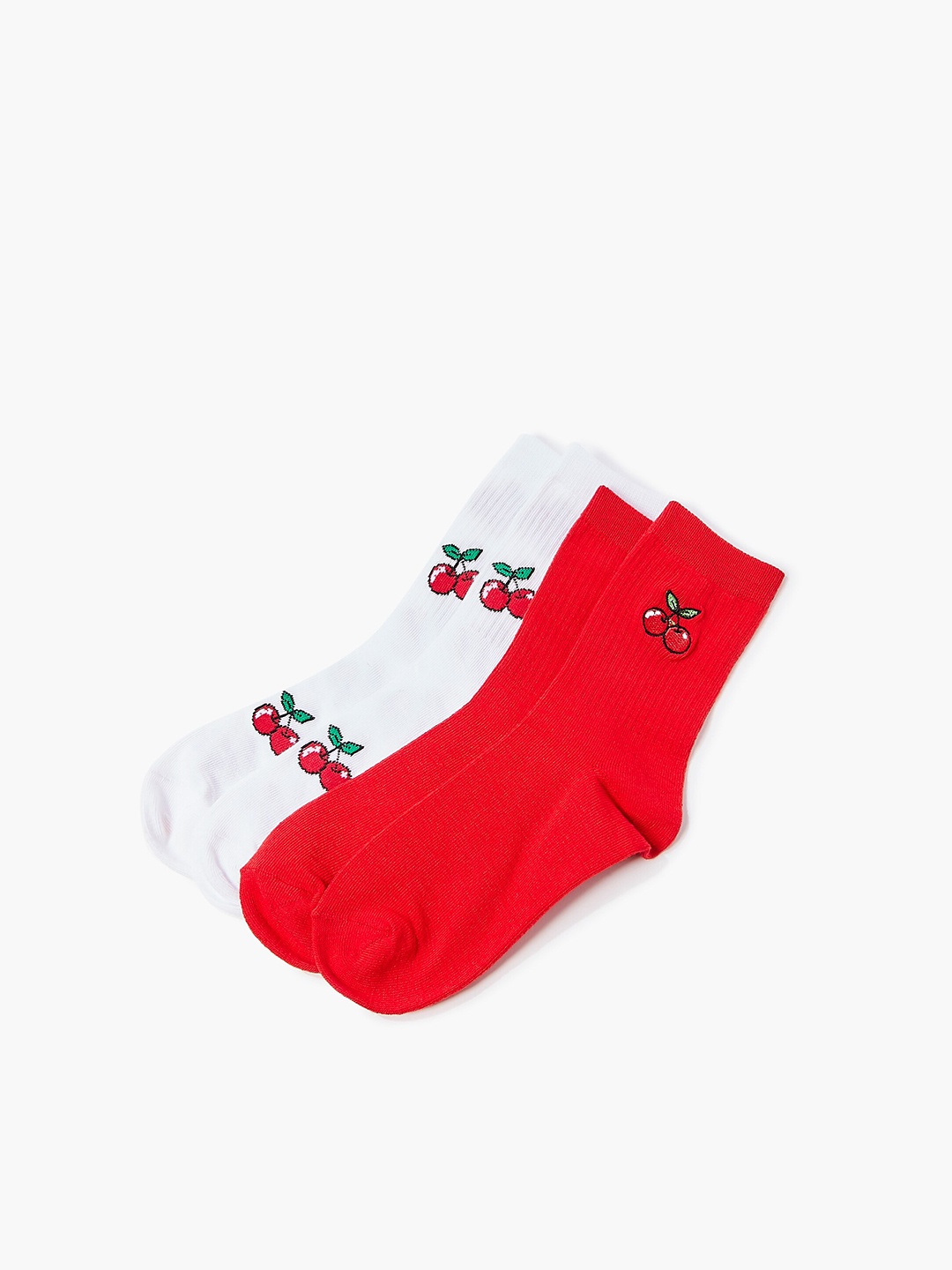 

FOREVER 21 Pack Of 2 Solid Above Ankle Length Socks, Red