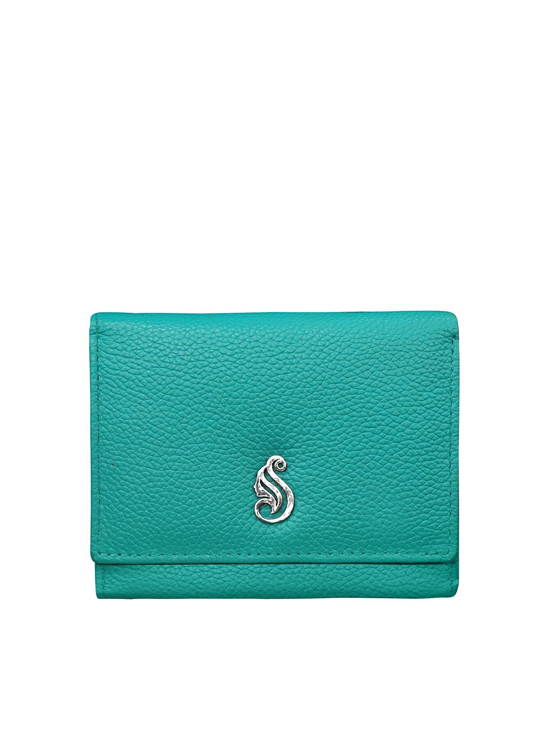 

Soumi Unisex Teal Leather Three Fold Wallet