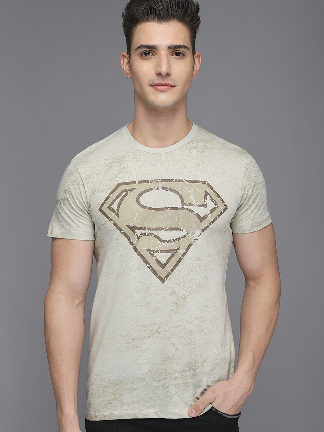 

Superman Printed Tshirt For Men, Grey