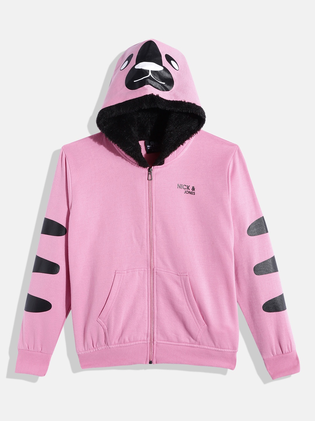 

Nick and Jones Girls Solid Hooded Fleece Sweatshirt, Pink