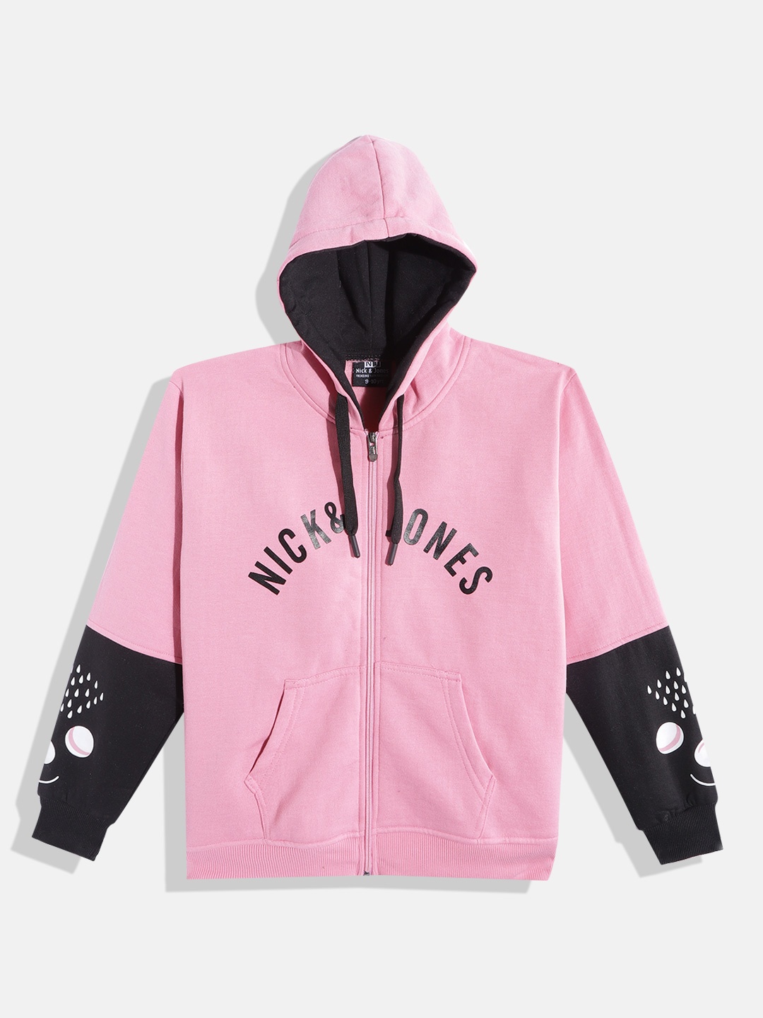 

Nick and Jones Girls Brand Logo Printed Hooded Sweatshirt, Pink