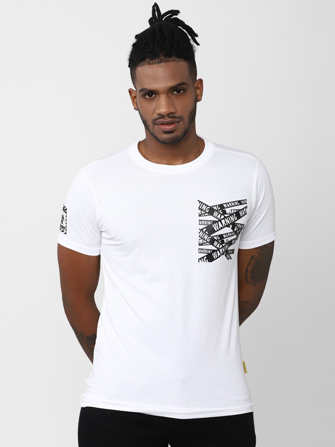 

FOREVER 21 Men White Printed T-shirt