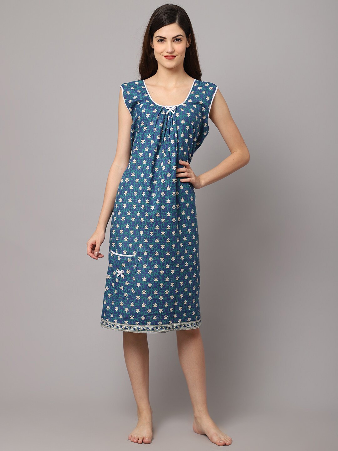 

Shararat Blue Printed Nightdress