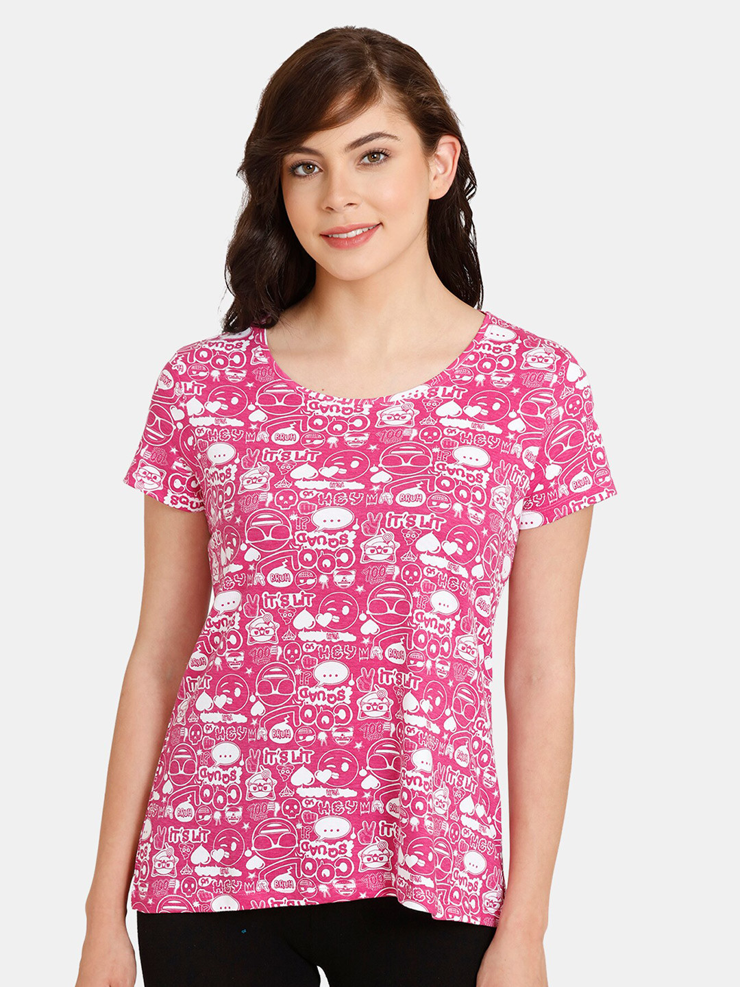 

Rosaline by Zivame Pink Floral Print Top