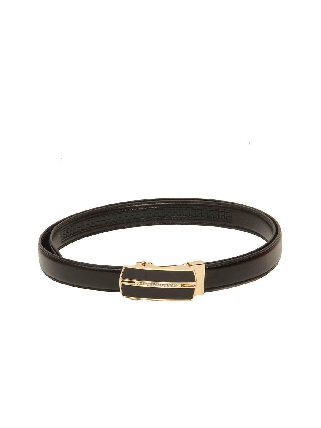 

Calvadoss Women Black Textured PU Belt