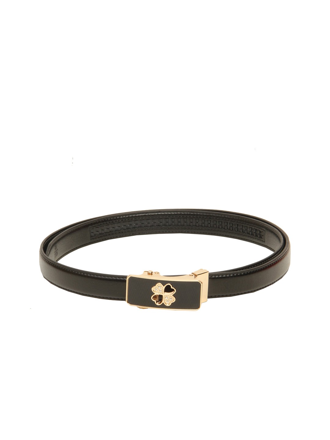 

Calvadoss Women Black Textured PU Belt