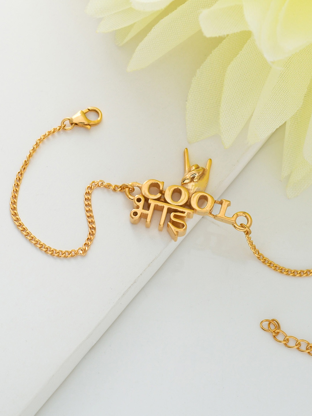 

Voylla 925 Sterling Silver Classic 'Cool Bhai' Inscription Rakhi, Gold