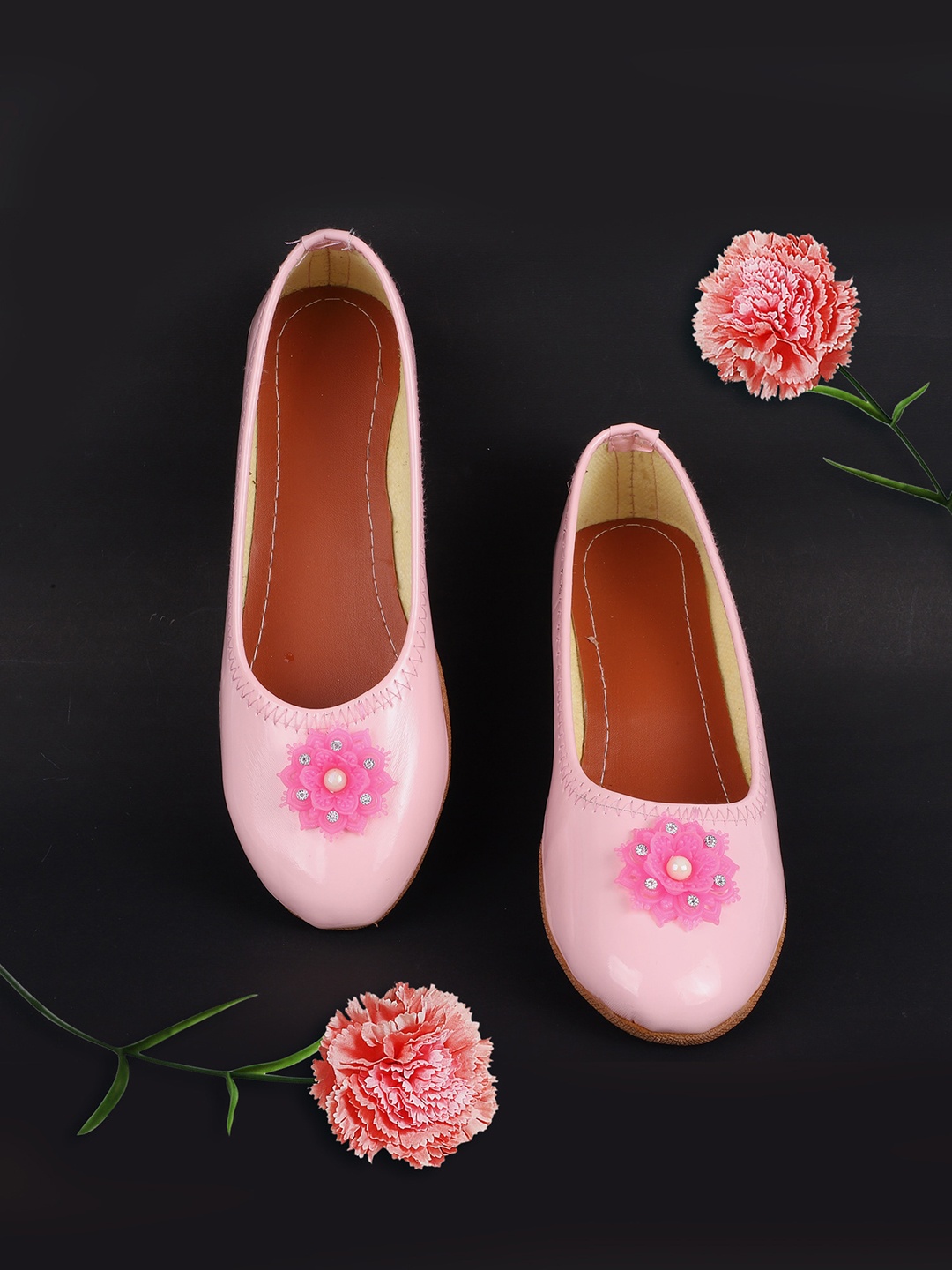

FABBMATE Women Pink Ballerinas Embellished Flats