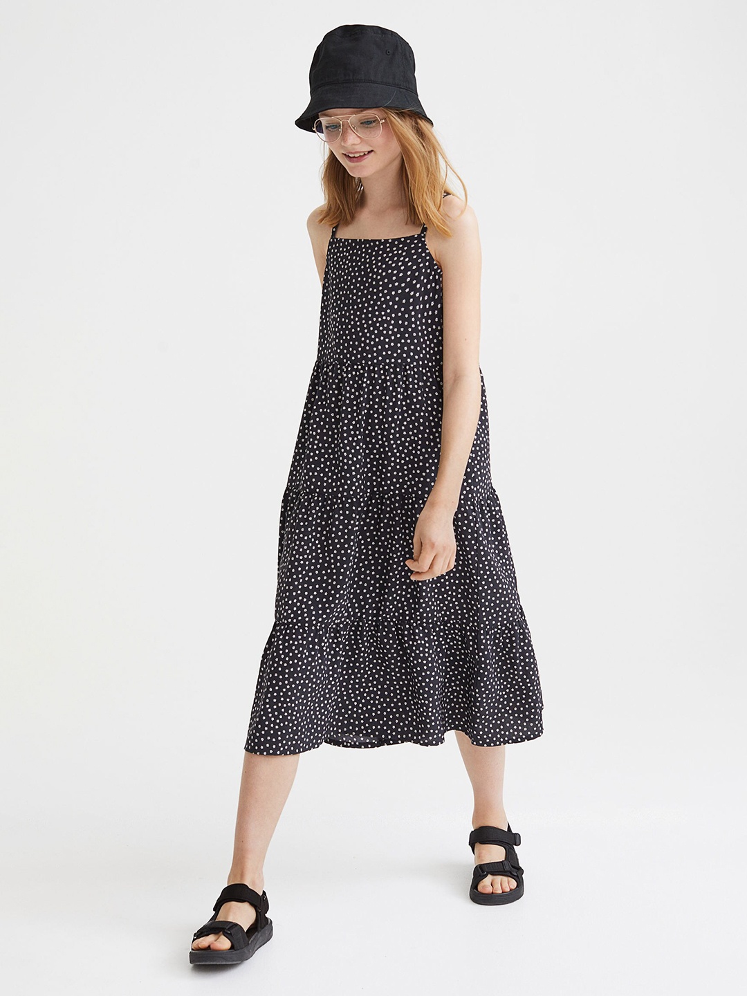

H&M Girls Grey Tiered Dress