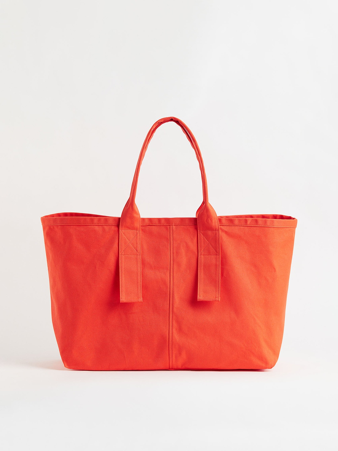 

H&M Women Orange Large Cotton Canvas Shopper