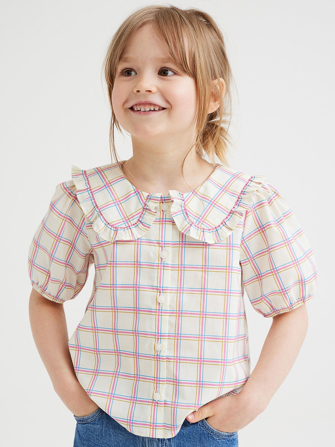 

H&M Girls Beige Collared blouse