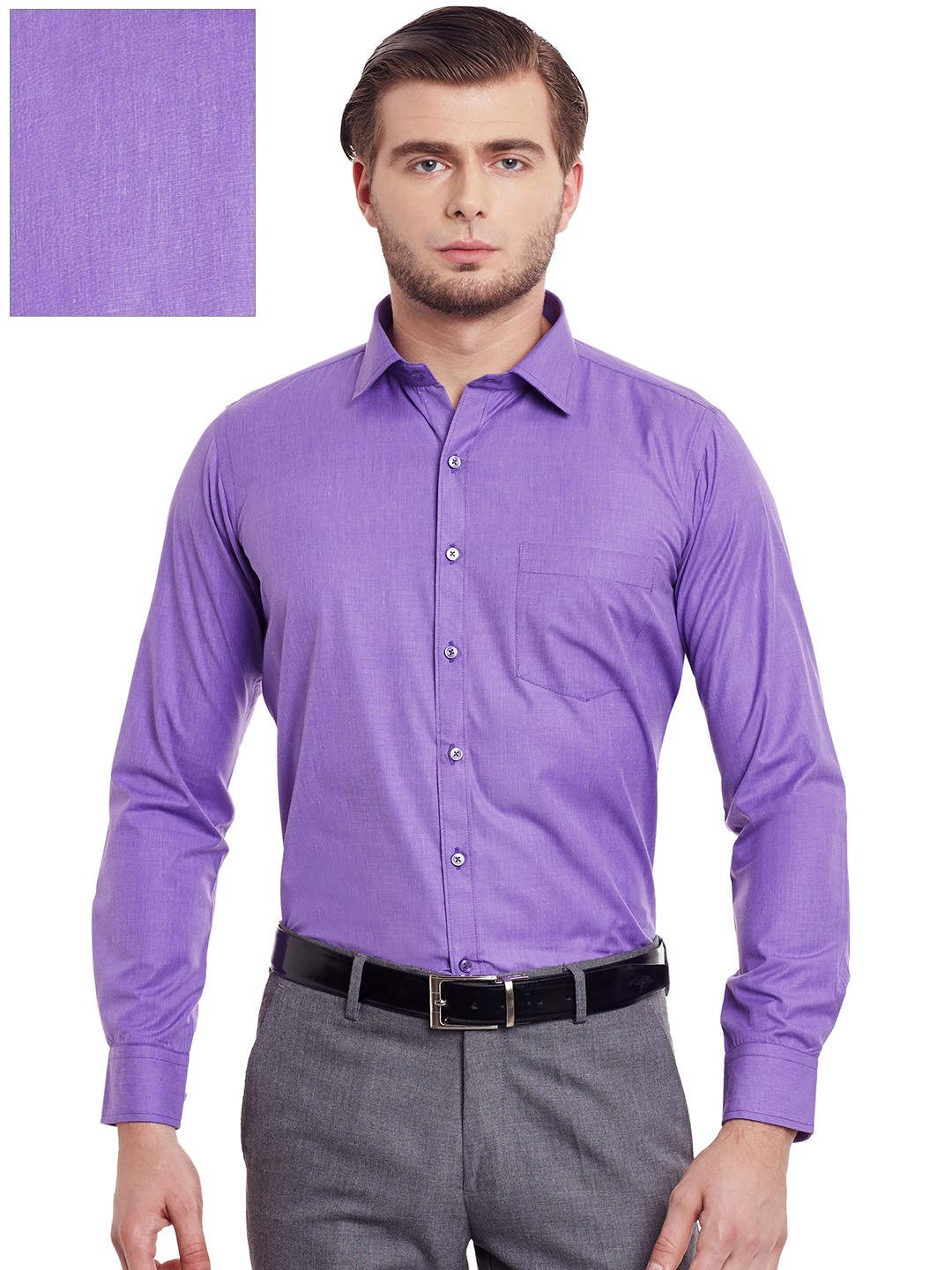 

DENNISON Men Purple Comfort Fit Solid Formal Shirt