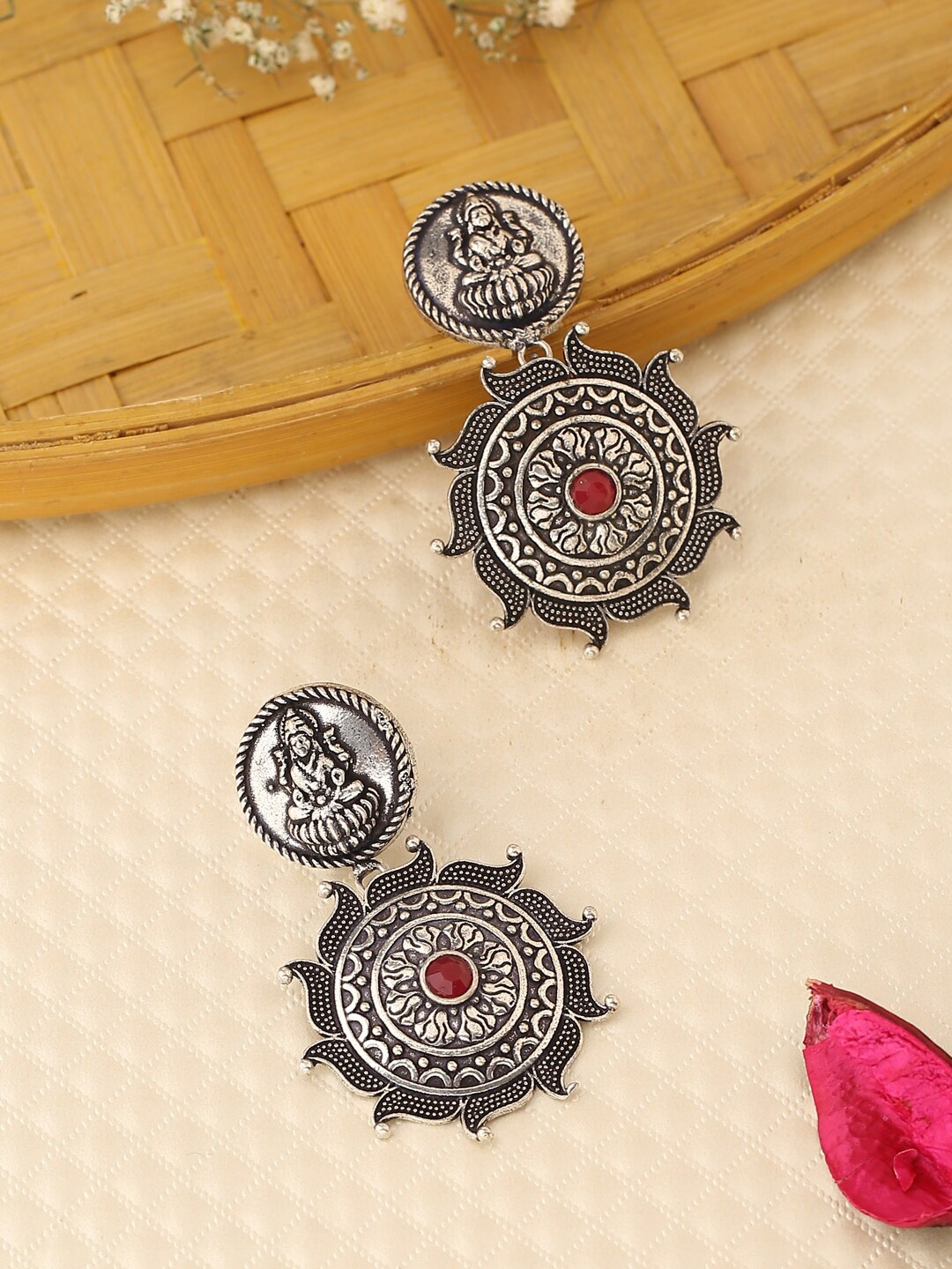 

kashwini Silver-Toned Contemporary Drop Earrings