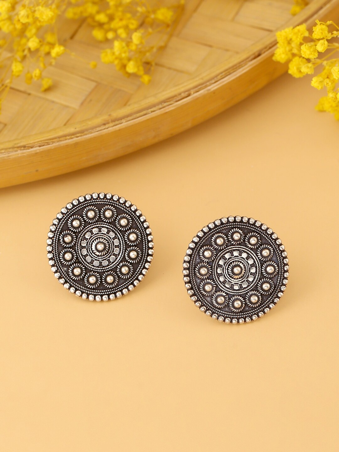 

kashwini Silver-Toned Contemporary Studs Earrings