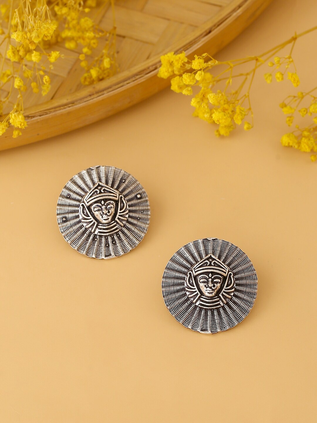 

kashwini Silver-Toned Contemporary Studs Earrings