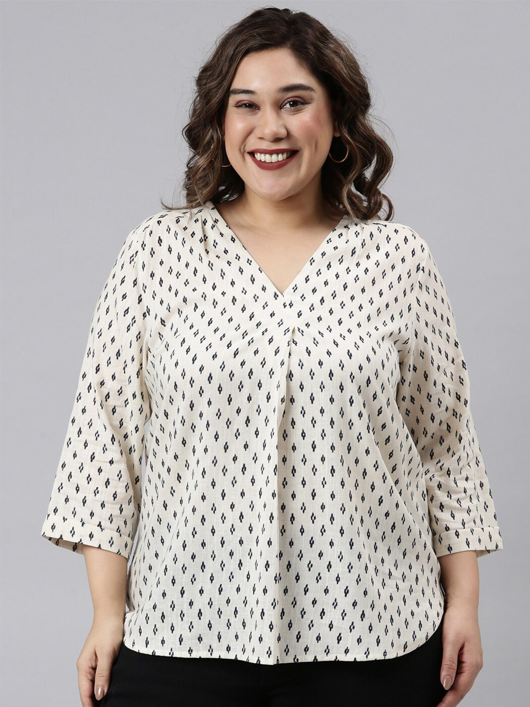 

The Pink Moon Off White Print Top
