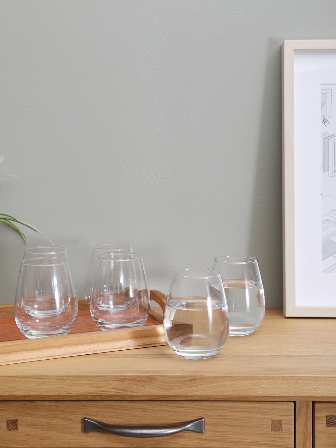 

HomeTown Set of 6 Concave Whisky Glass 350ml, Transparent