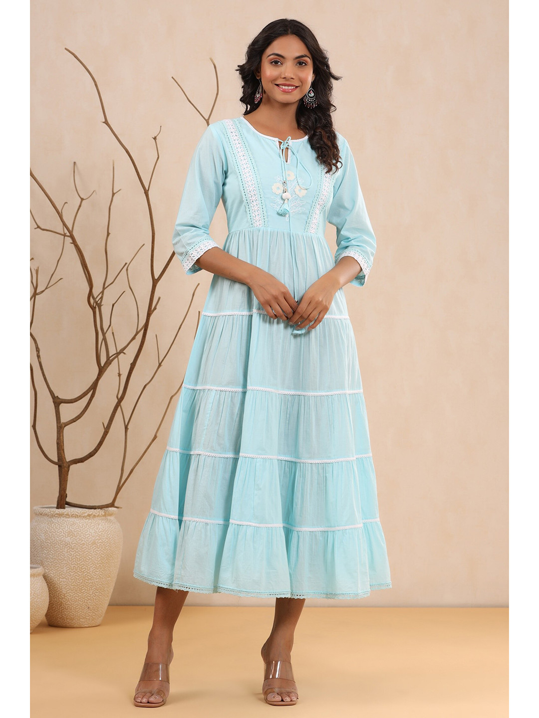 

Juniper Blue Ethnic A-Line Maxi Dress