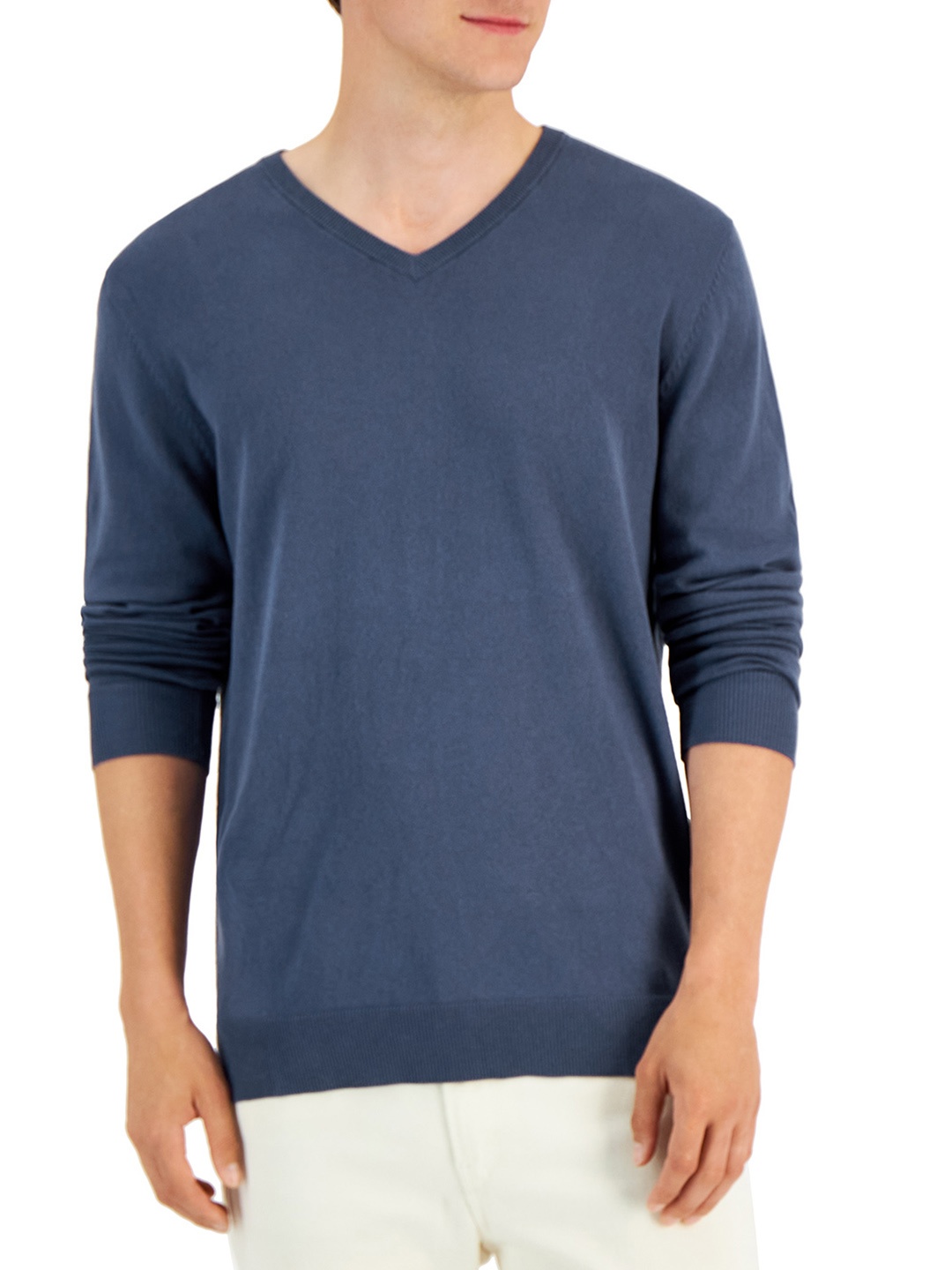 

Macy's Alfani Men Blue Solid Pullover