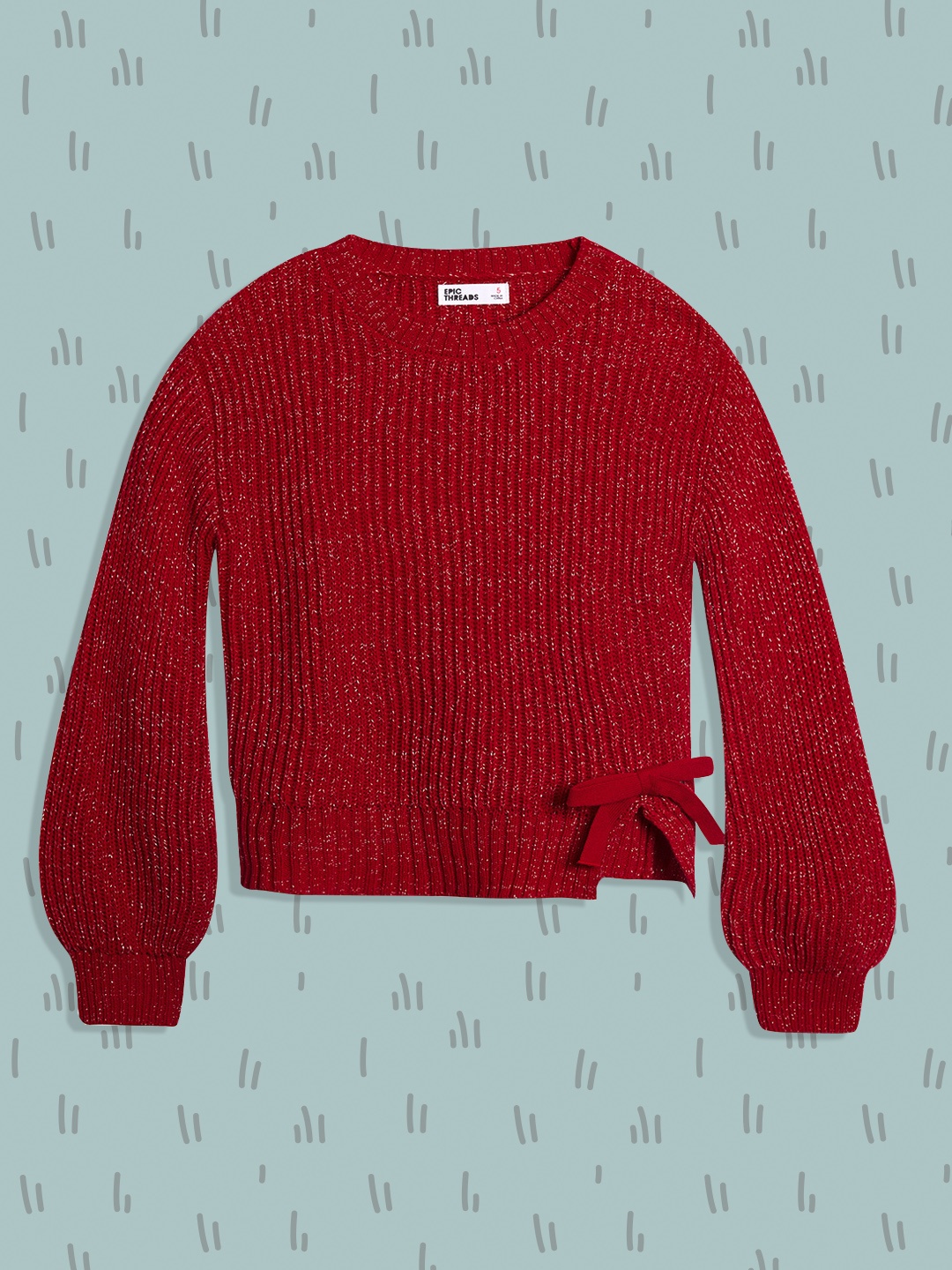 

Macy's Epic Threads Girls Red Ribbed Pullover