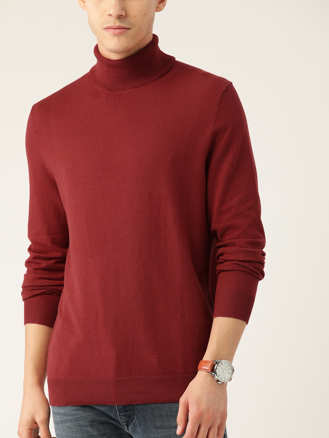 

Macy's Alfani Men Maroon Solid Pullover