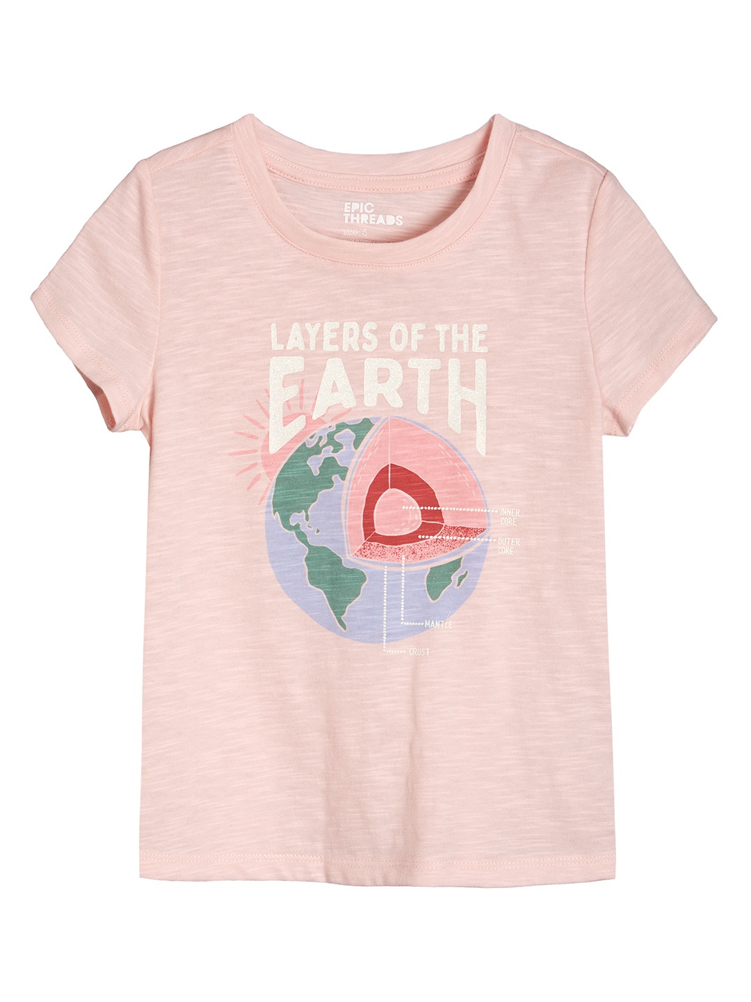 

Macy's Epic Threads Girls Pink & Blue Printed T-shirt
