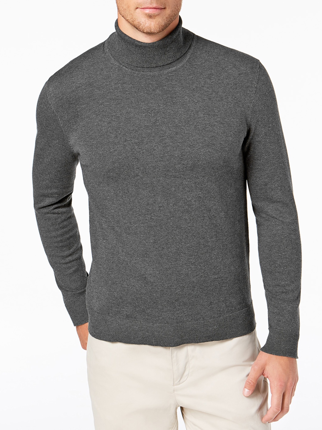

Macy's Alfani Men Charcoal Grey Solid Pullover