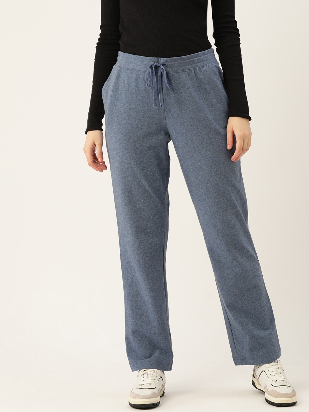 

Macy's Karen Scott Women Blue Solid Track Pants