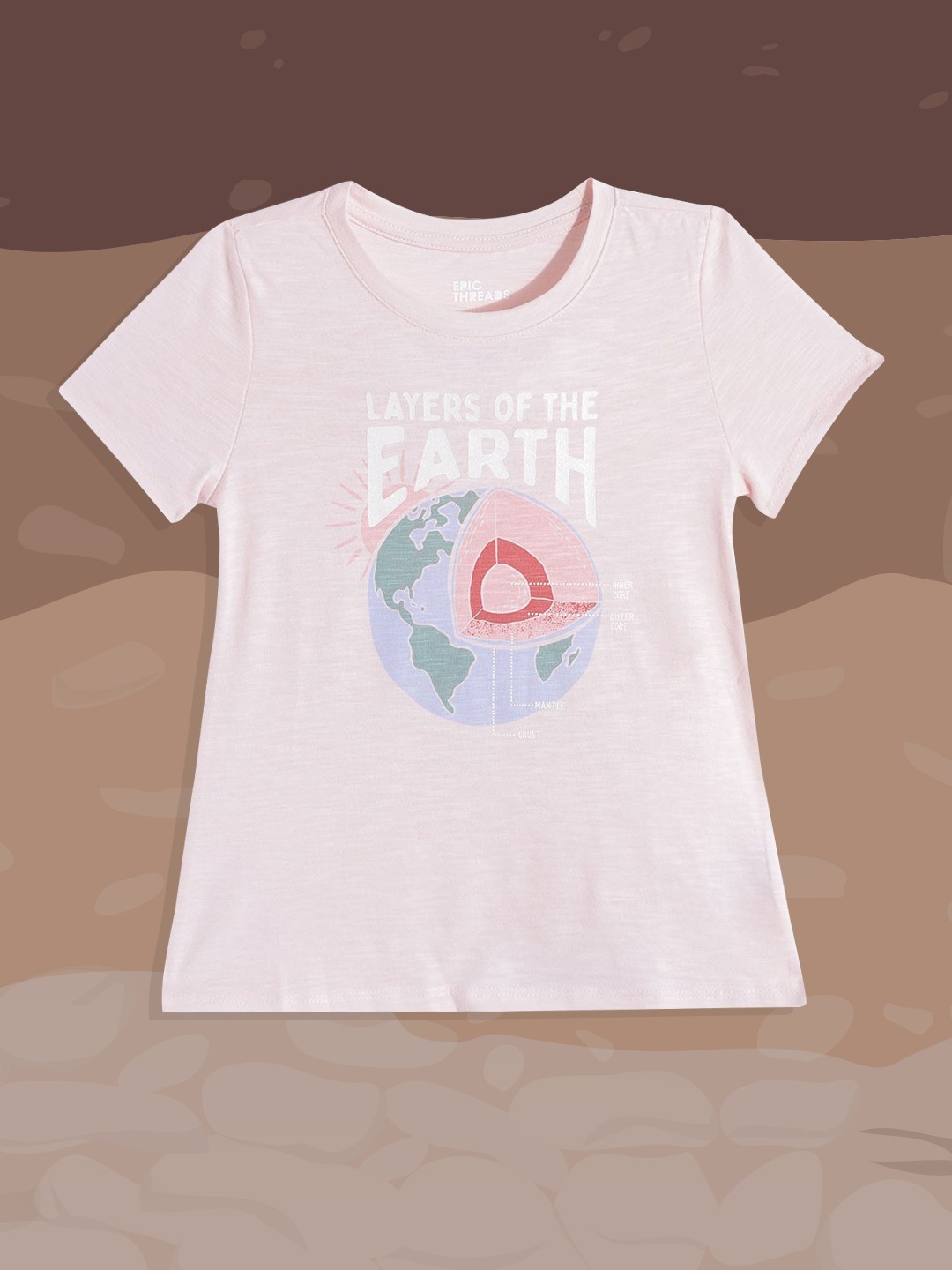 

Macy's Epic Threads Girls Pink & Blue Printed T-shirt