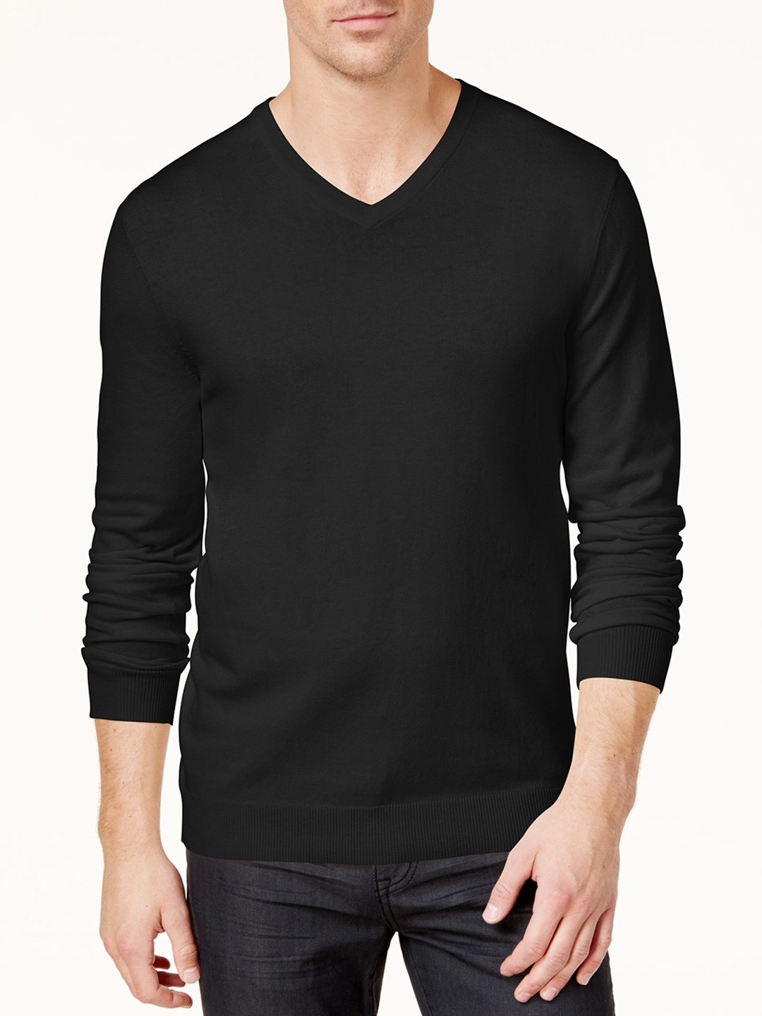

Macy's Alfani Men Black Solid Pullover