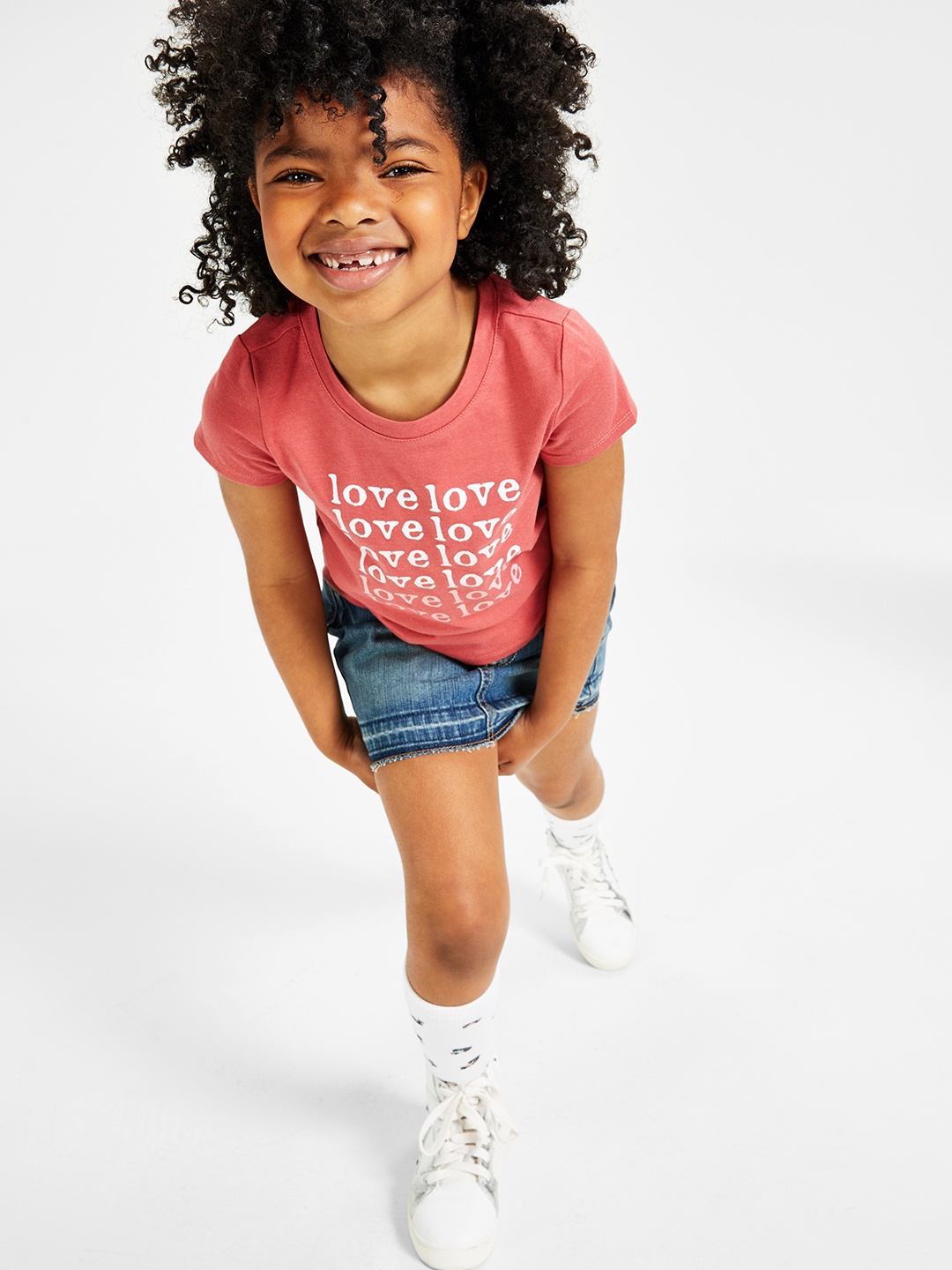 

Macy's Epic Threads Girls Dusty Pink & Off White Typography Printed T-shirt, Rose