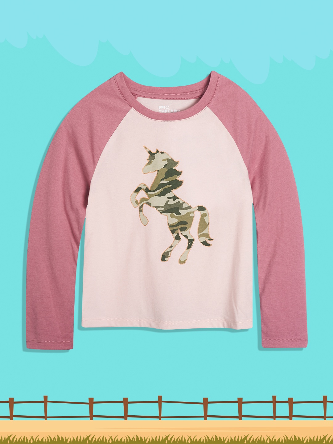

Macy's Epic Threads Girls Pink & Green Printed T-shirt