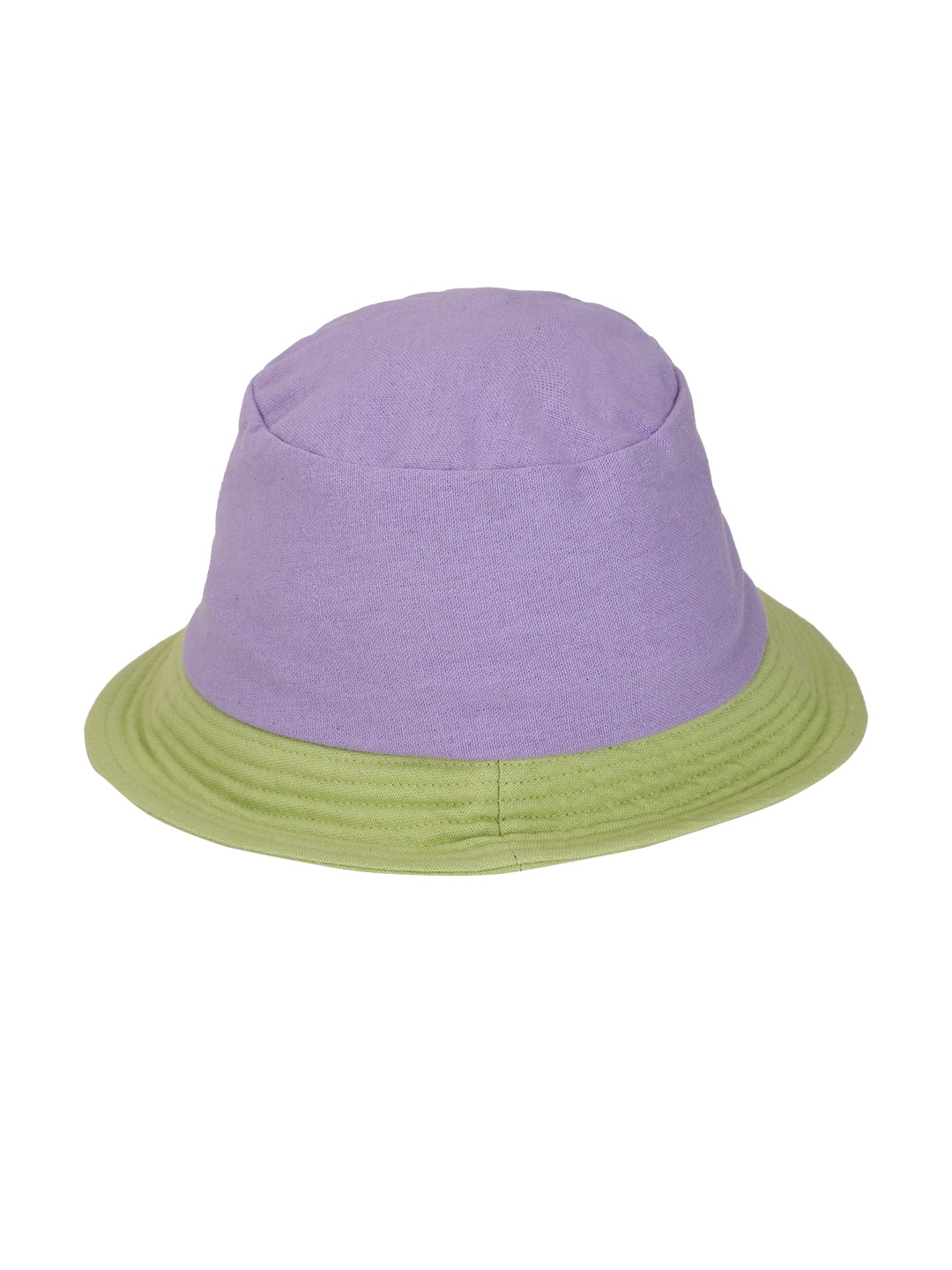 

FOREVER 21 Women Purple & Green Solid Pure Cotton Bucket Hat