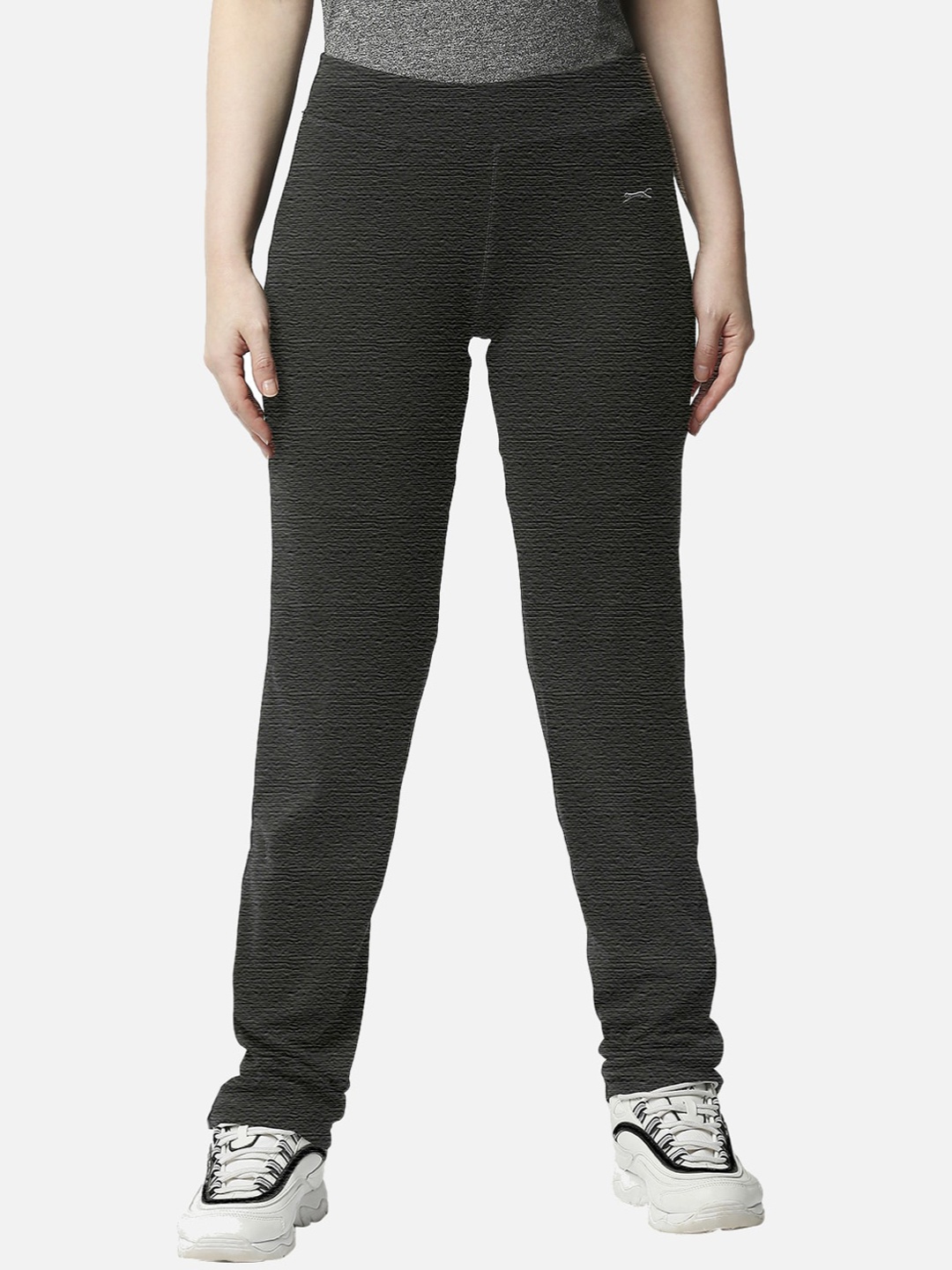 

Black Panther Women Charcoal Solid Slim Fit Track Pant