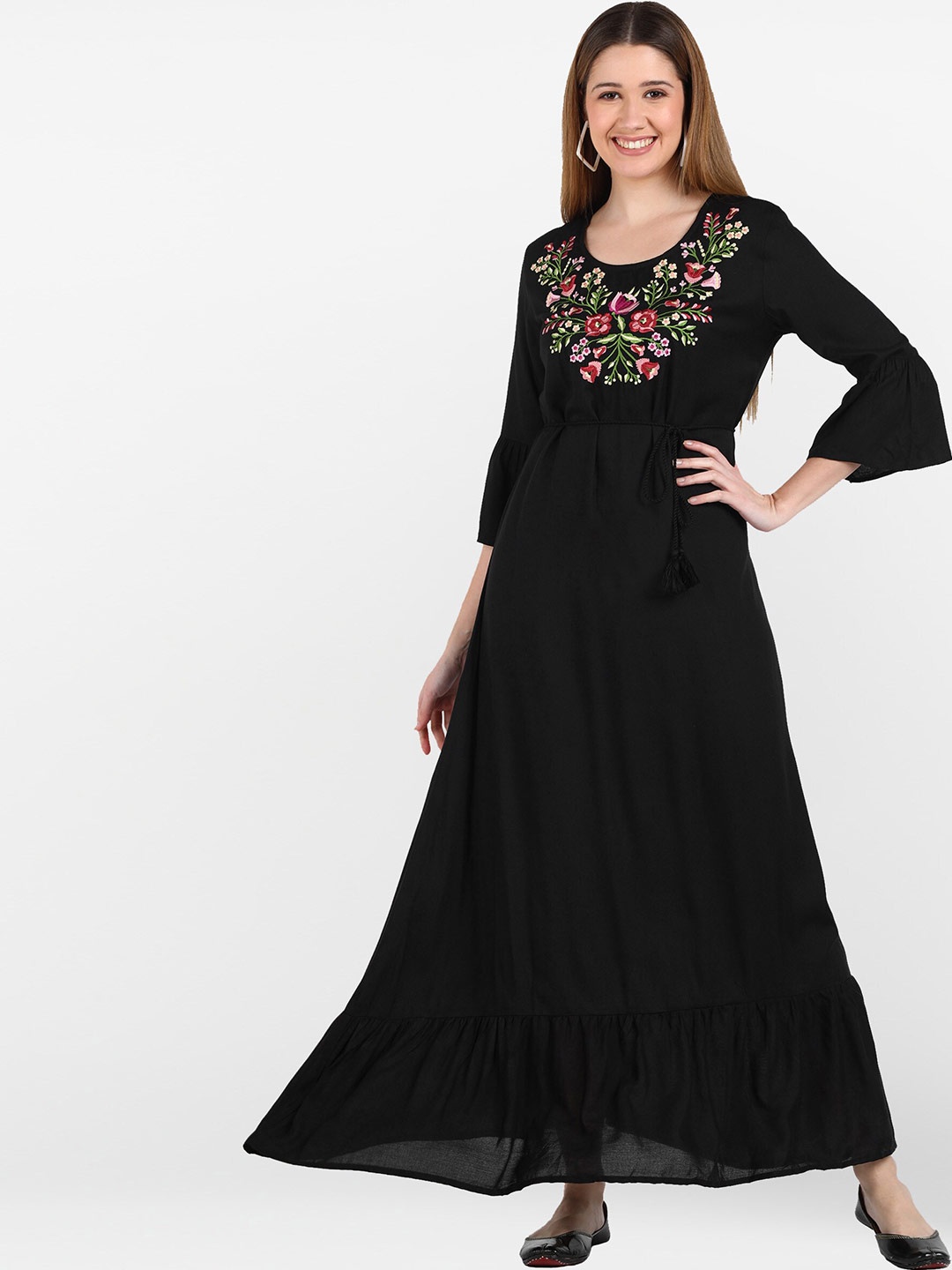 

shashvi Women Black Yoke Design Anarkali Kurta