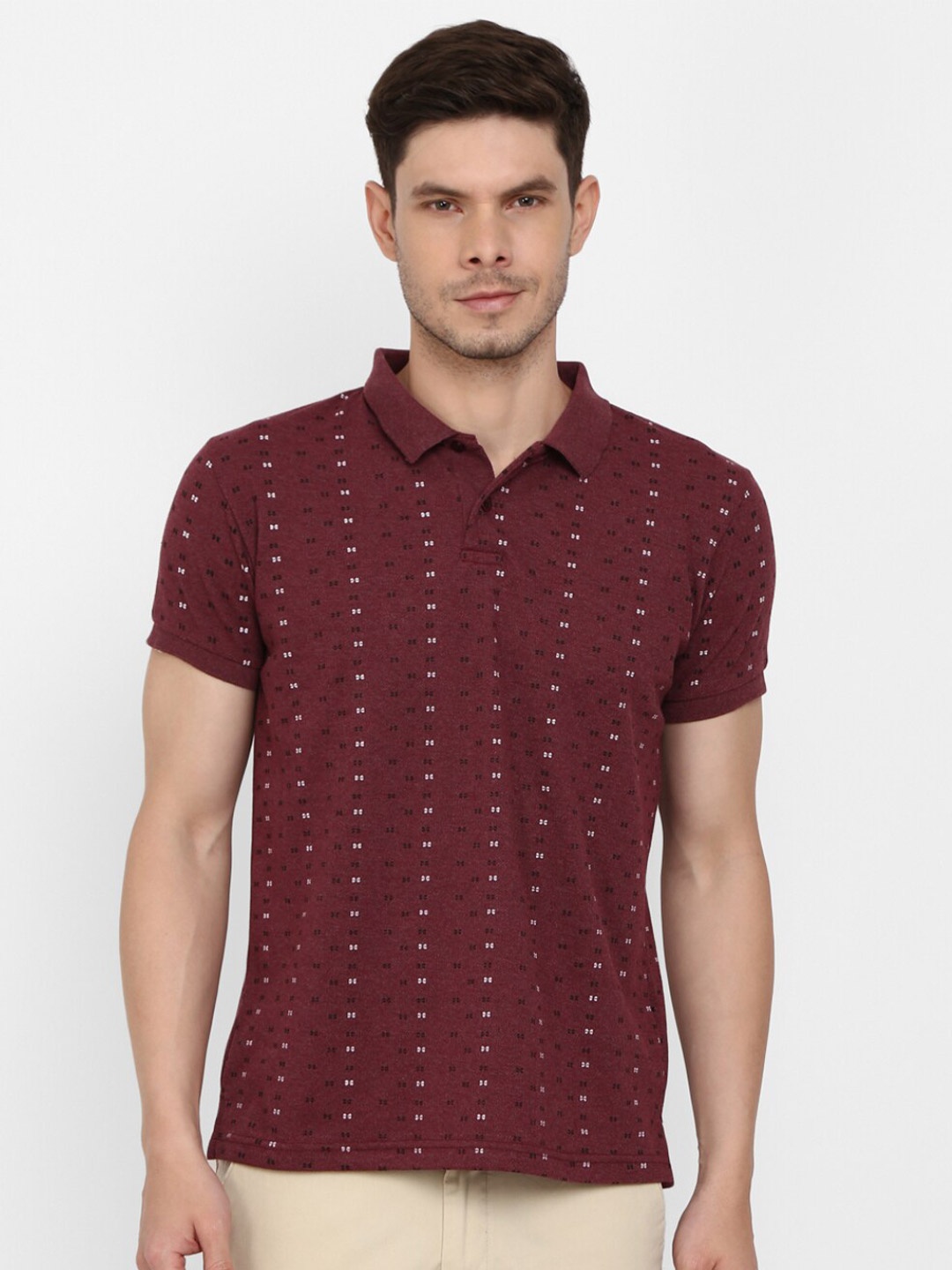 

V-Mart Men Wine color Polo Collar Slim Fit T-shirt, Red