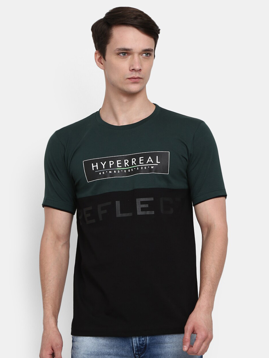 

V-Mart Men Black & brown Typography Printed Slim Fit T-shirt