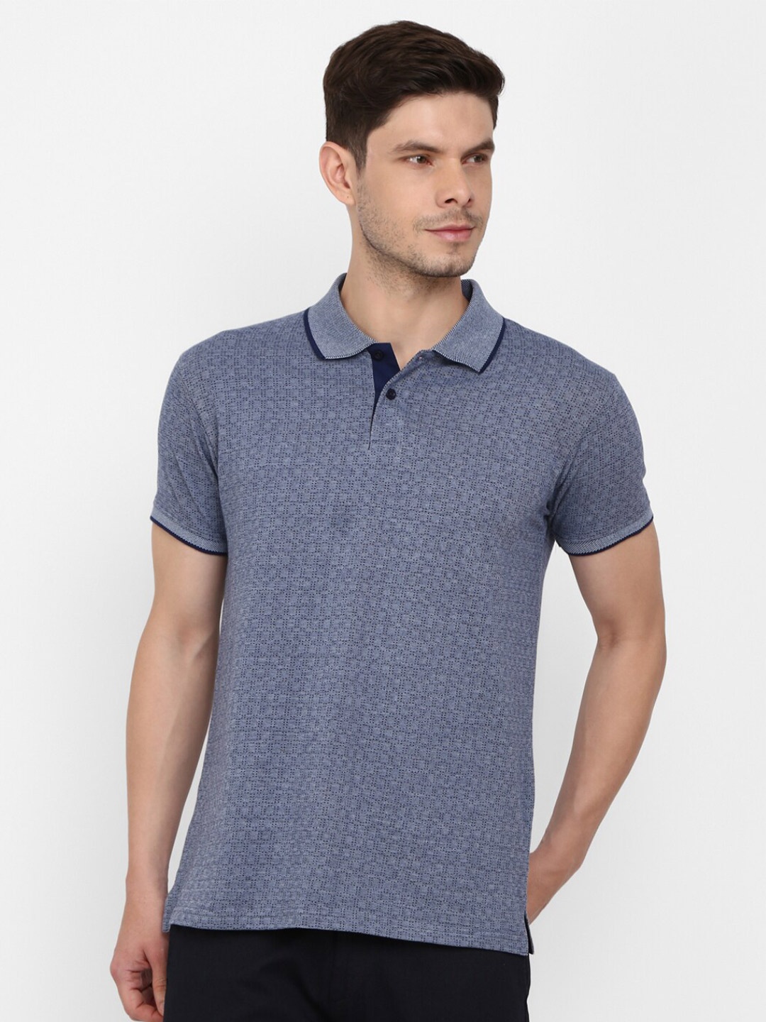 

V-Mart Men's Navy Blue & Vampire Black Polo Collar T-shirt