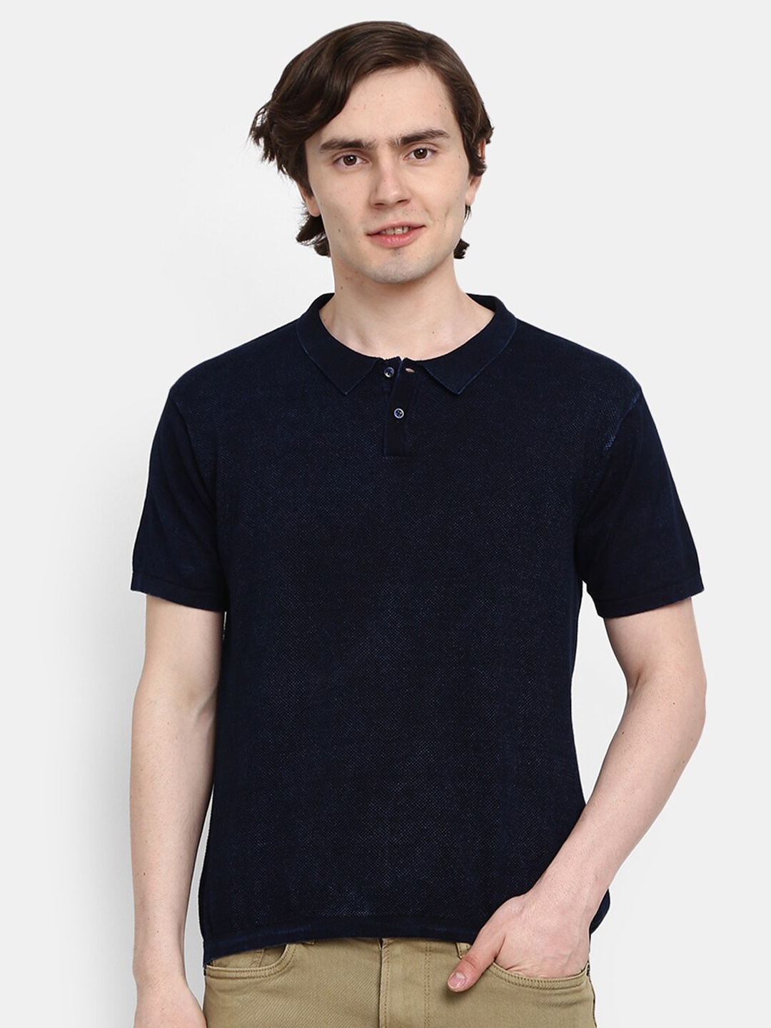 

V-Mart Men's Henley Neck Slim Fit T-shirt, Blue