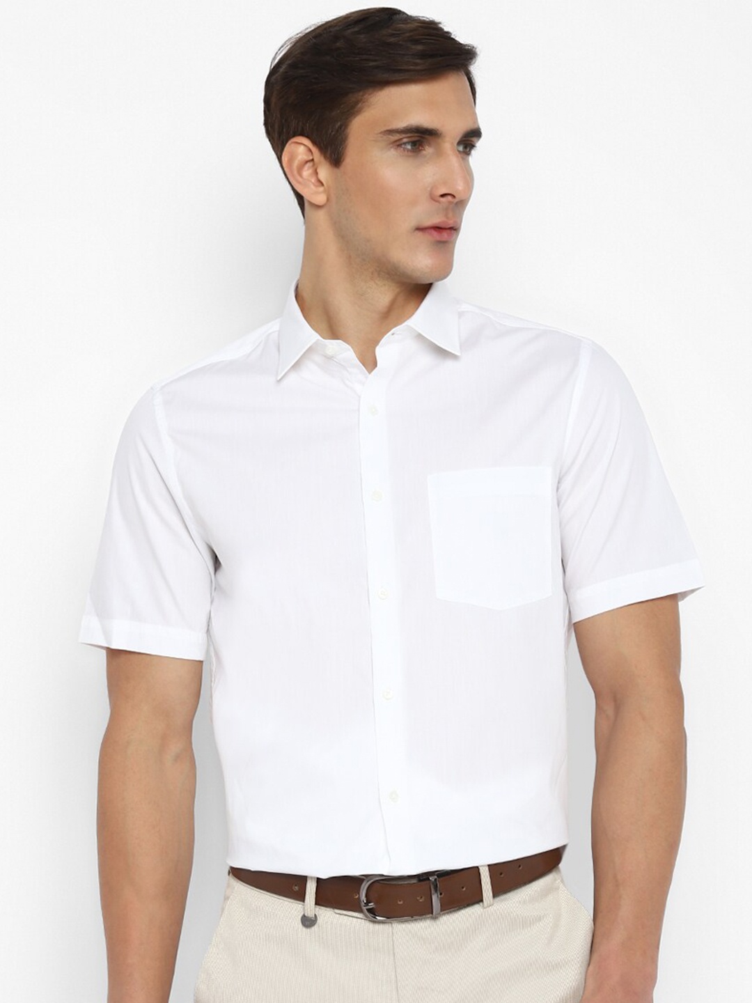 

Turtle Men White Cotton Regular Fit Shirt