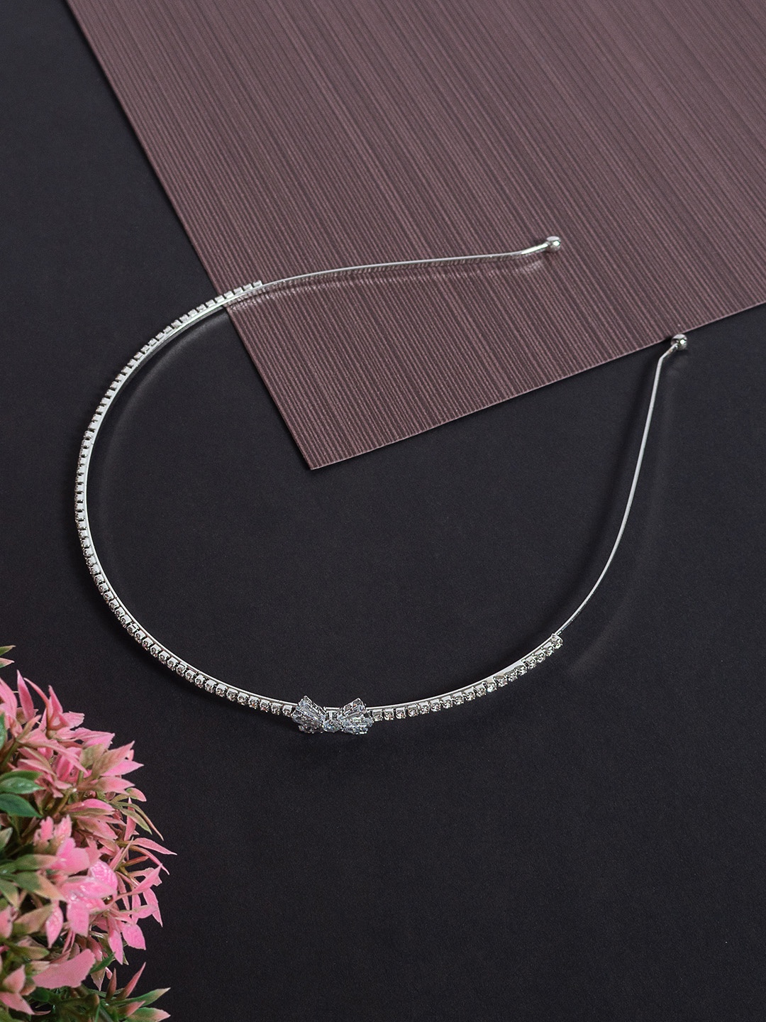 

Golden Peacock Women Silver-Toned Embellished Hairband