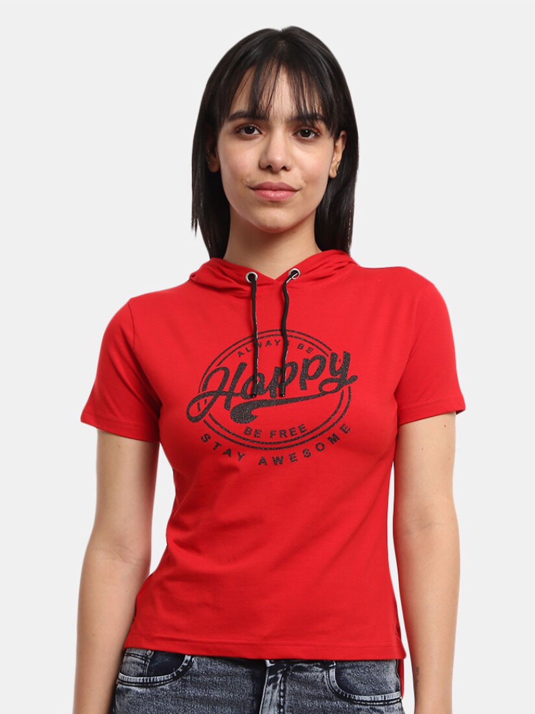 

V-Mart Women Red T-shirt