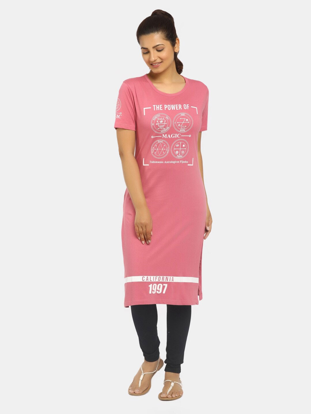 

V-Mart Women Pink Typography Printed T-shirt