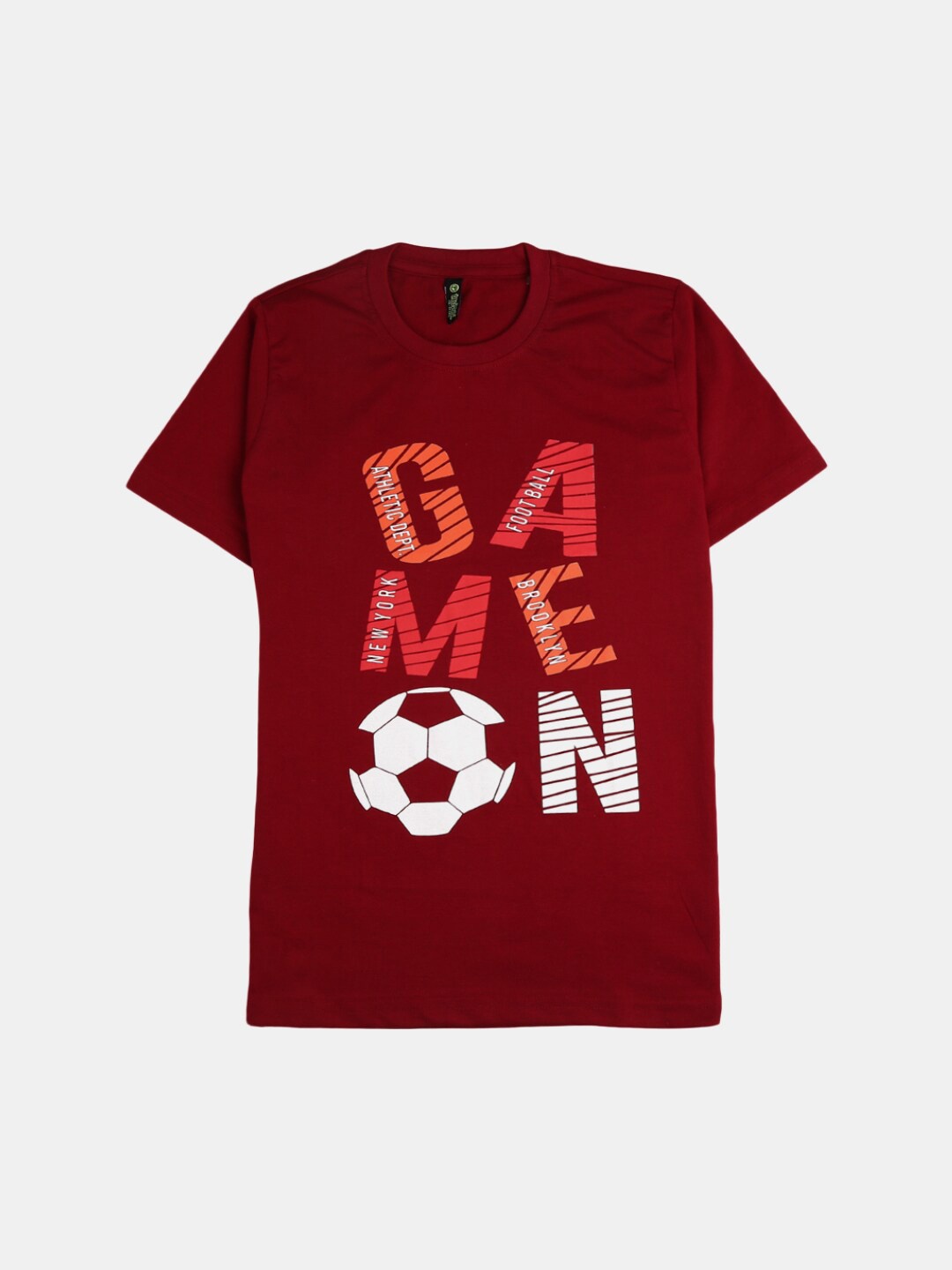 

V-Mart Boys Maroon Typography Printed T-shirt
