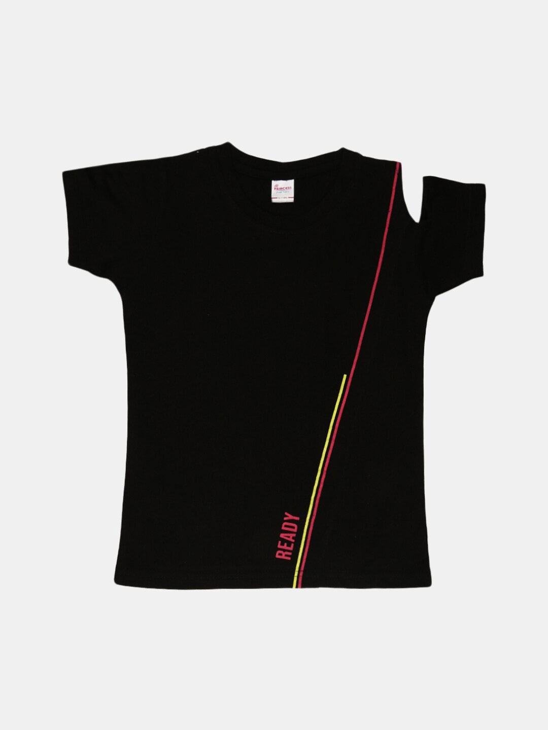 

V-Mart Girls Black V-Neck T-shirt