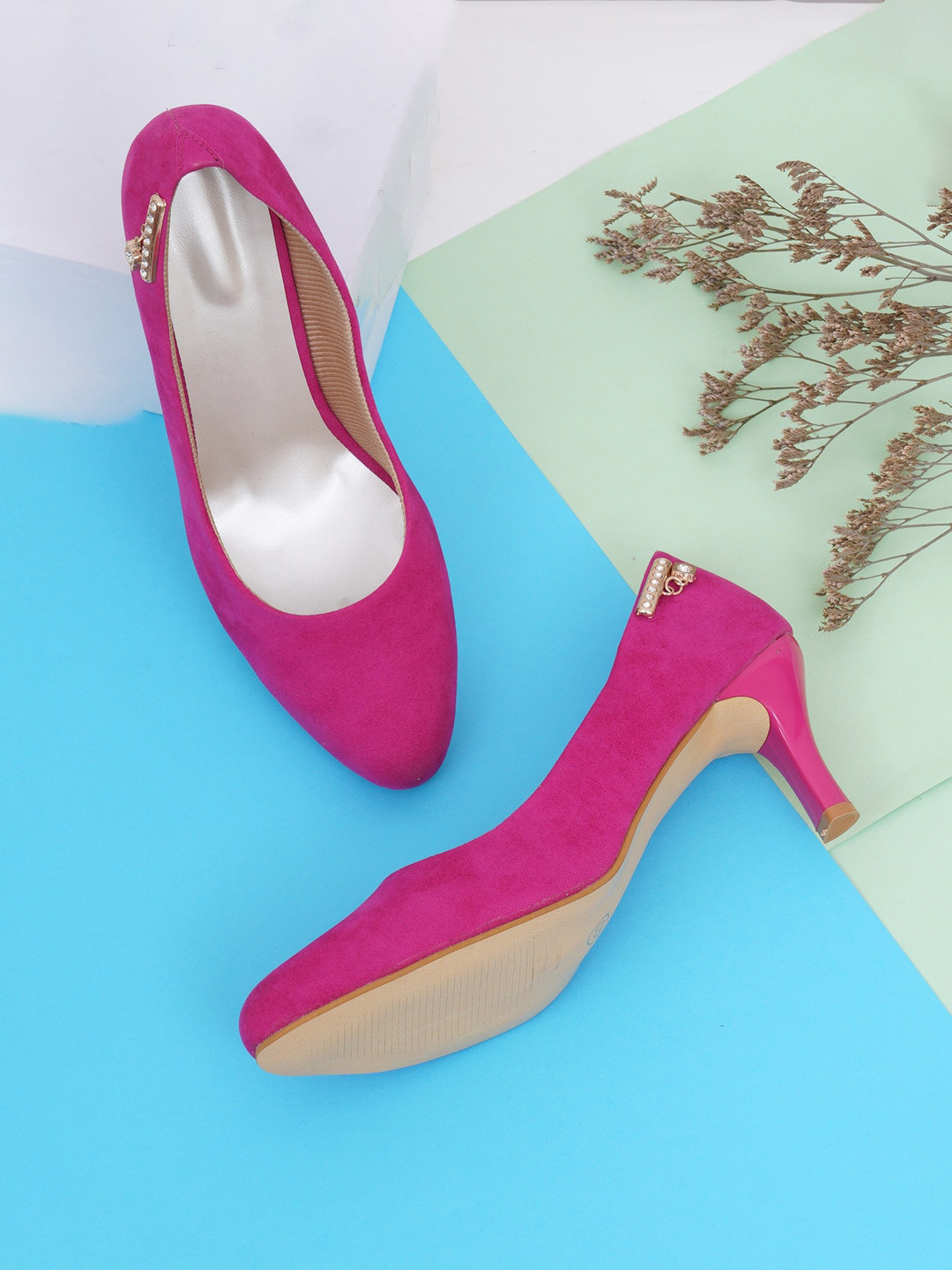

Misto Magenta Suede Party Pumps Heels