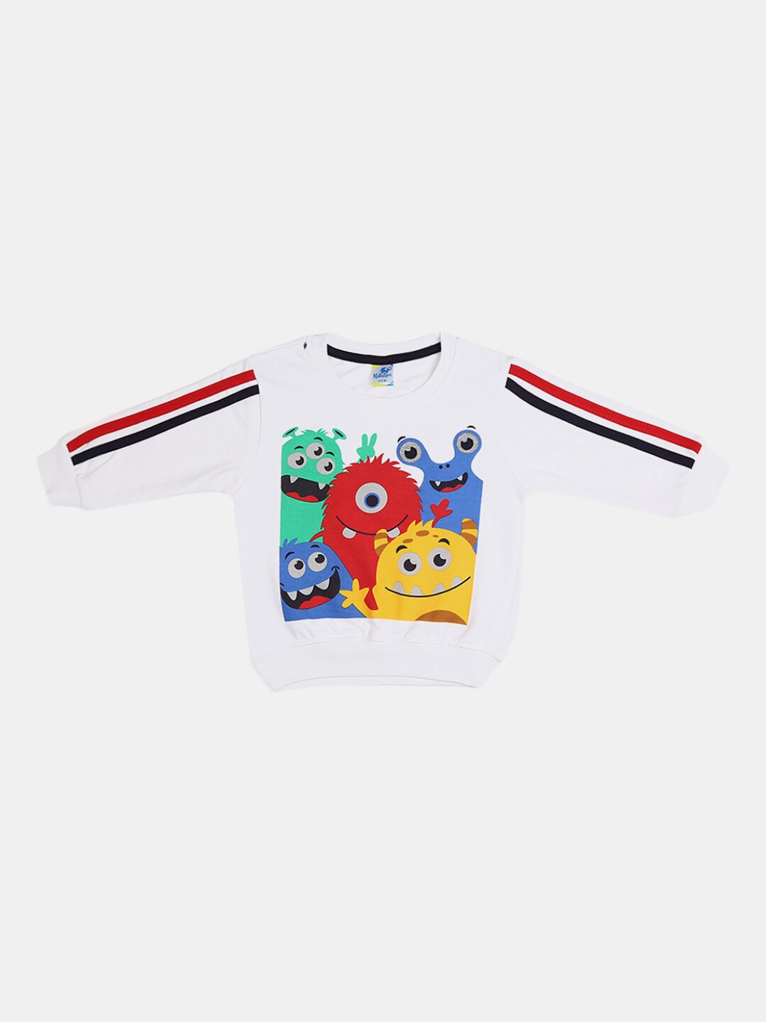 

V-Mart Kids White Printed Applique T-shirt