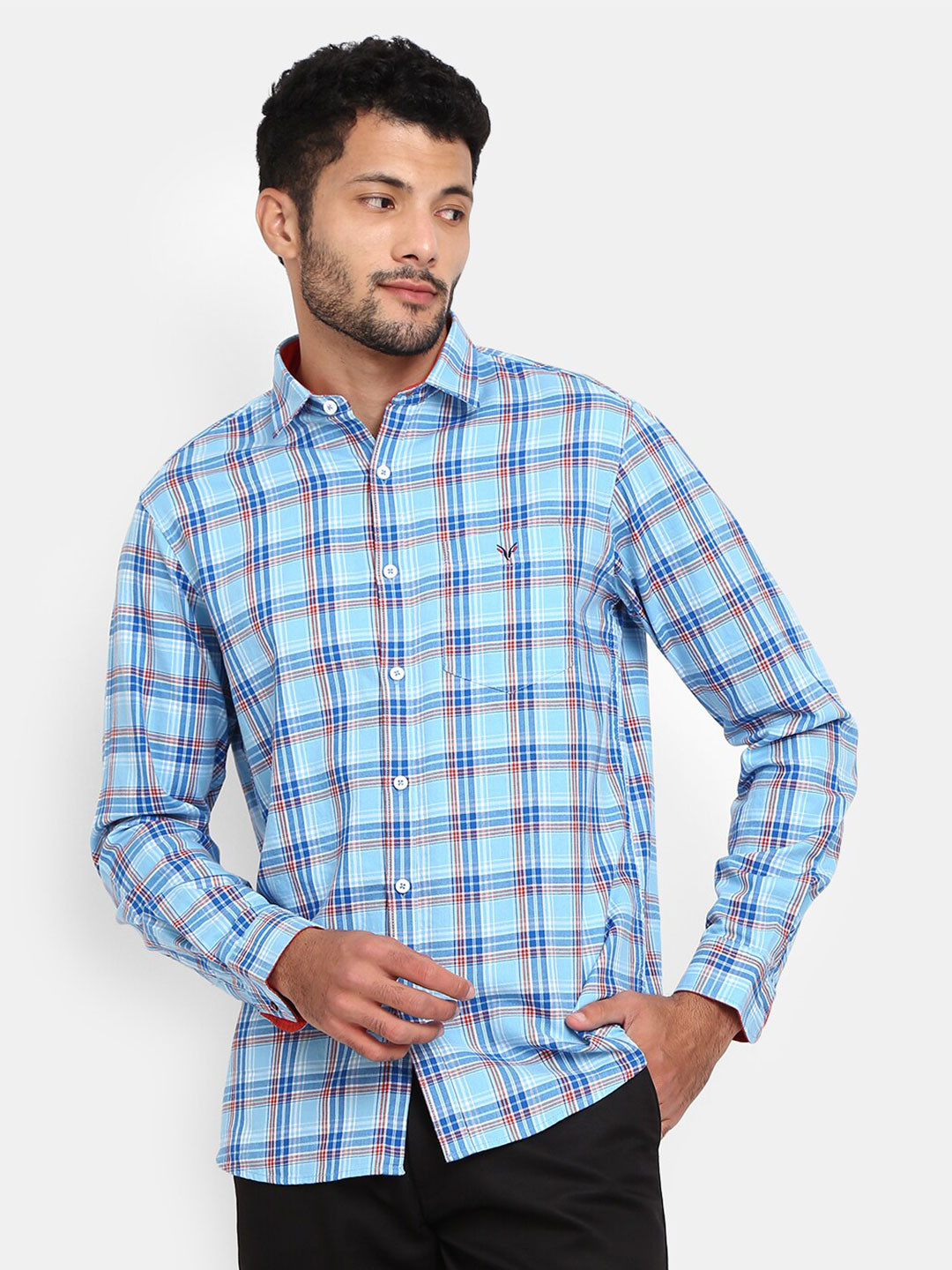 

V-Mart Men Blue Tartan Checked Casual Shirt