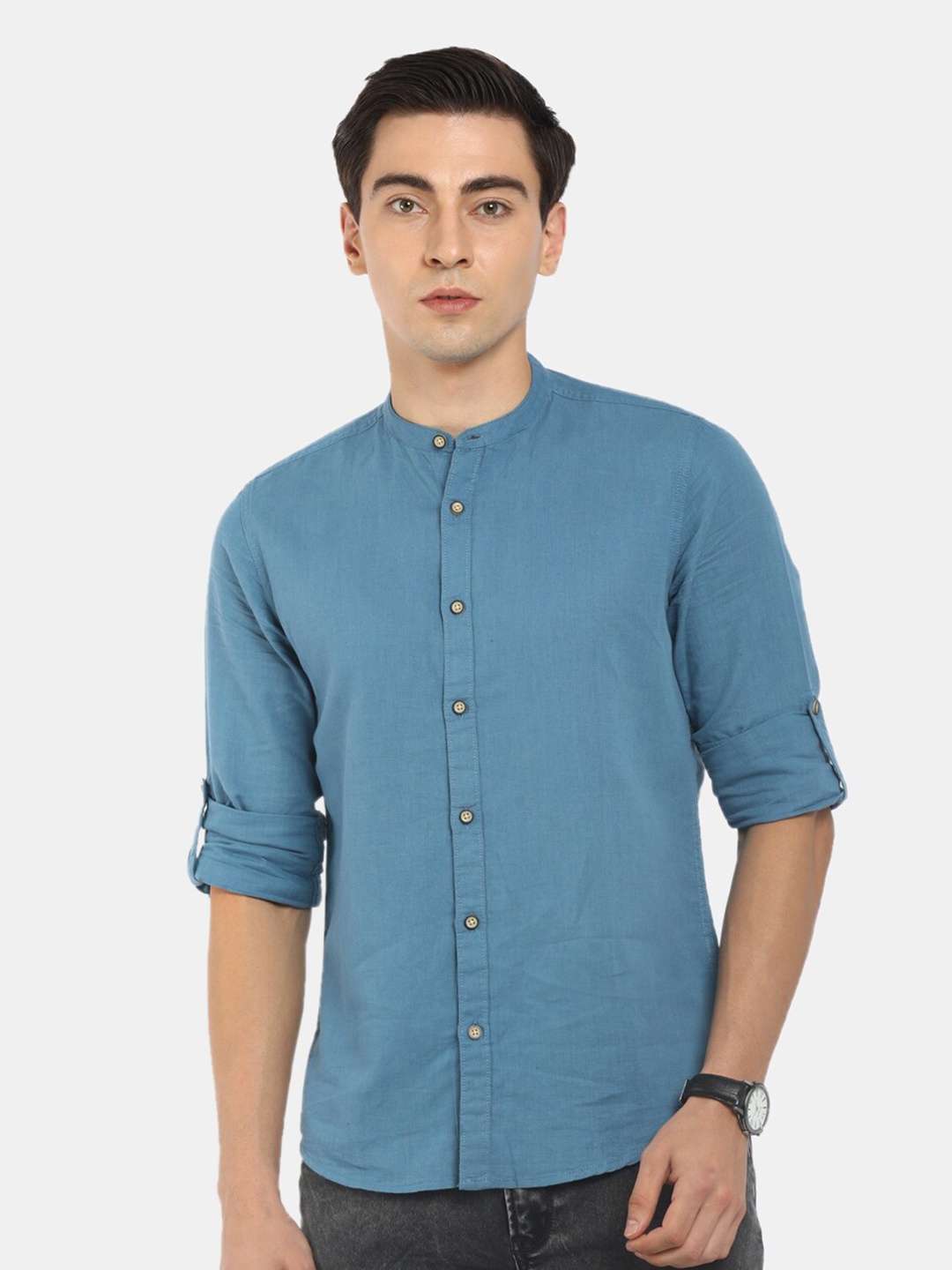 

V-Mart Men Blue Solid Casual Shirt