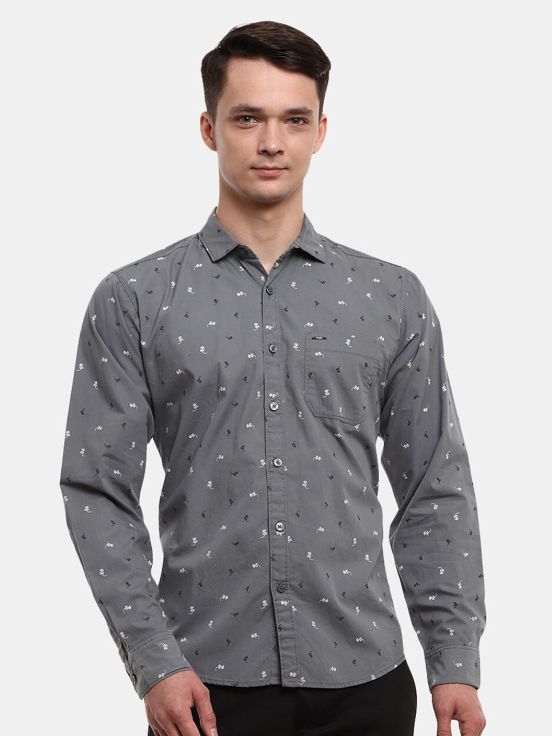 

V-Mart Men Grey Printed Casual Shirt